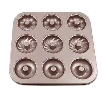 

Household Cake Mold Donut Mold Carbon Steel Donut Baking Tray Cake Baking Mold Portable And Compact Baking Tool
