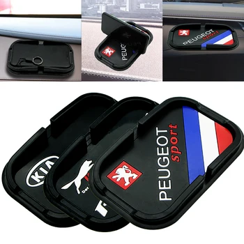 

1pc Car Non Slip Grip Pad Phone GPS Holder Mat Anti-skid Silicone Mat Car Badge for Peugeots Ford Honda Kia Mazda Nissan Toyota