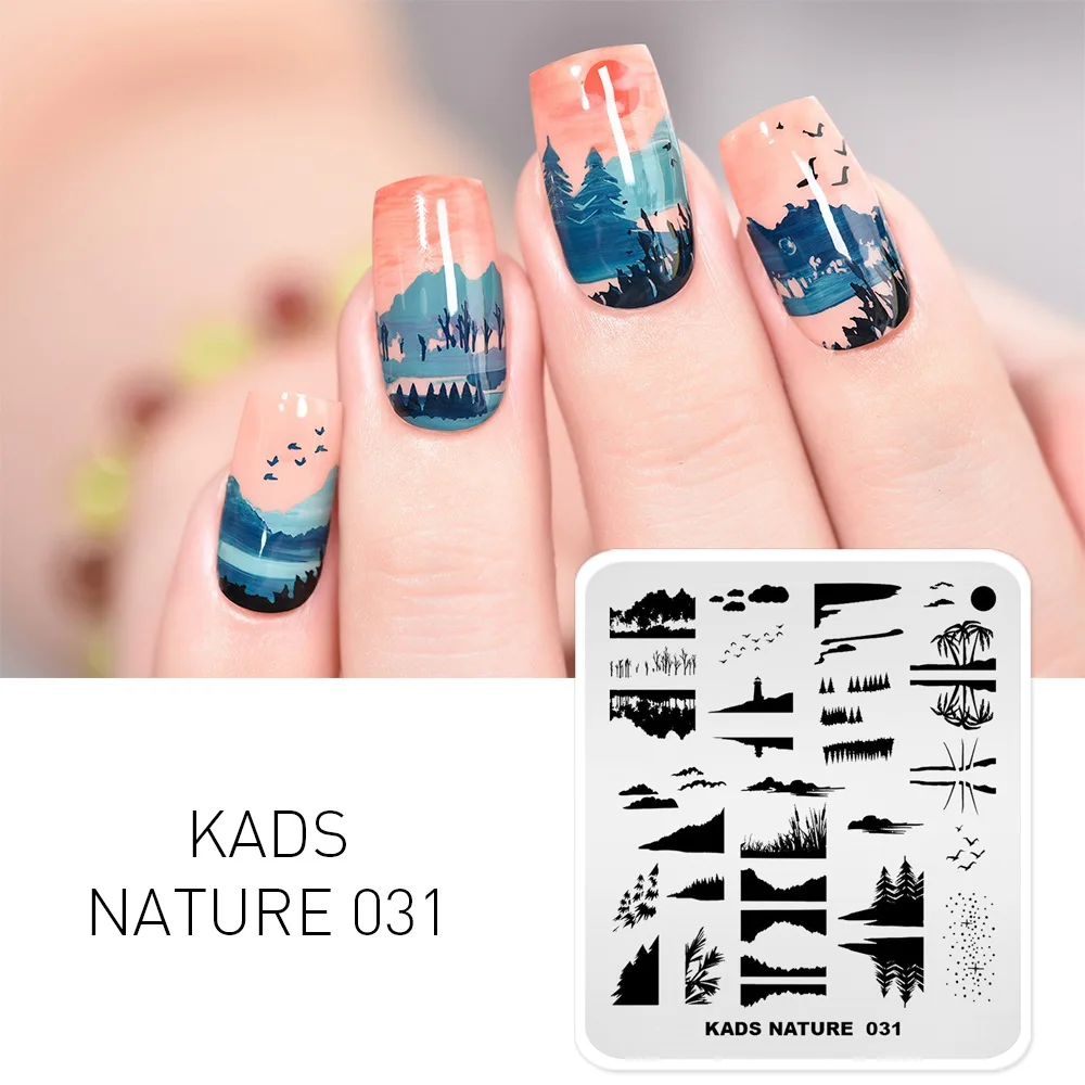 Rolabling штамповки ногтей пластины природа модный дизайн ногтей штамп штамповка шаблон и форма для ногтей печать трафареты для ногтей Шаблоны - Цвет: Nature 031