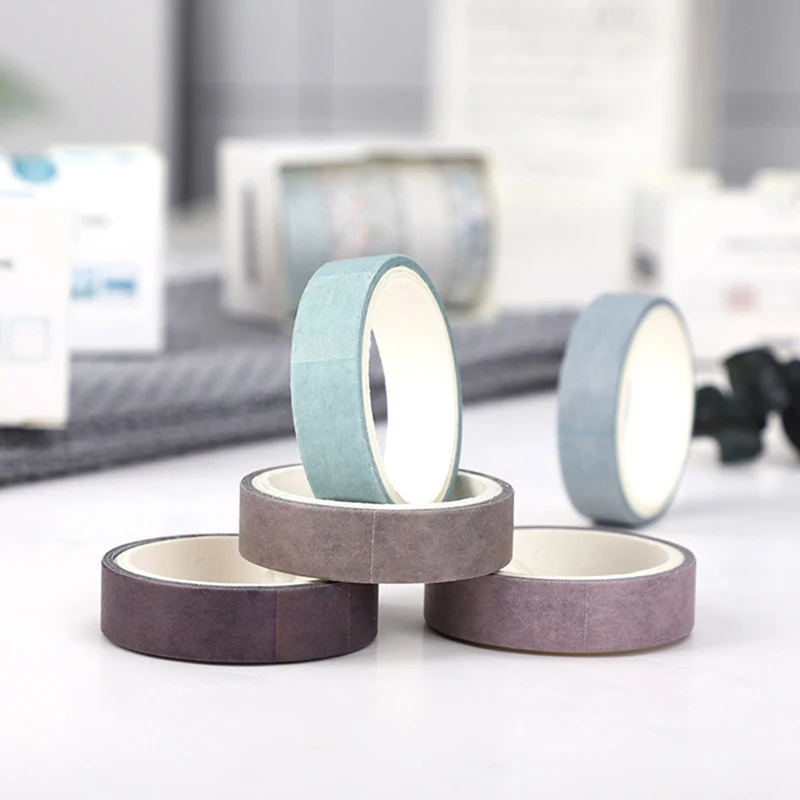 5Pcs/Set Grid Washi Tape Cute Decorative Adhesive Tape Print Masking Tape For Stickers Scrapbooking DIY Stationery Tape