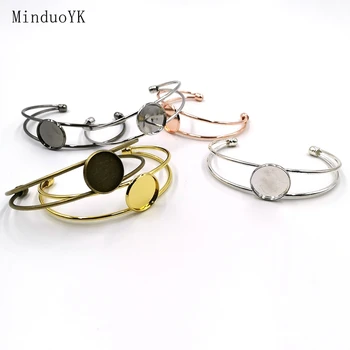 

18 20 25mm Bangle Base For Jewelry Making Cuff Bracelet Blank Cabochon Tray Bezels Settings