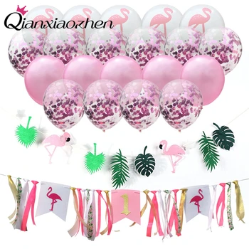 

Qianxiaozhen Flamingo Decoration Baby Shower Balloons 1 Birthday Baby Shower Girl Boy Birthday Balloons Baby 1st Birthday
