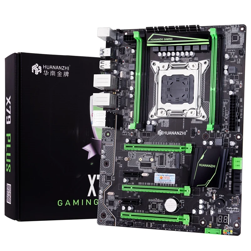 HUANANZHI X79 Plus материнская плата LGA2011 ATX SATA3 USB3.0 PCI-E 16X NVME M.2 SSD Поддержка REG ECC ram E5 cpu