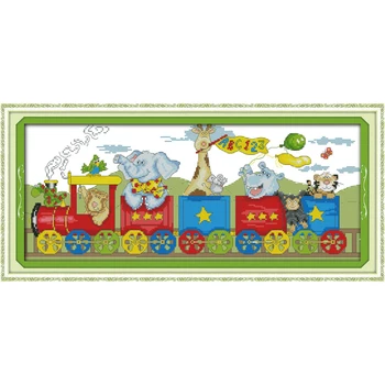 

Everlasting love The train of happiness Chinese cross stitch kits embroidery needlework sets canvas 11C DIY gift home decoration