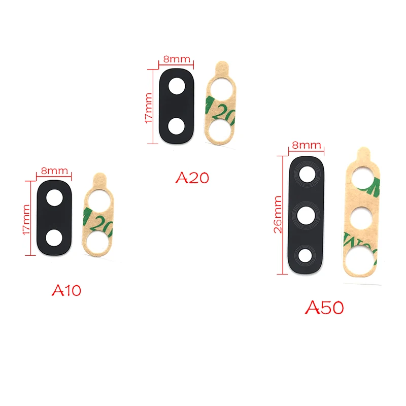 

2pcs Back Camera For Samsung Galaxy A10 A20 A30 A40 A50 A60 A70 Glass Camera Lens Cover with adhesive sticker Repair part