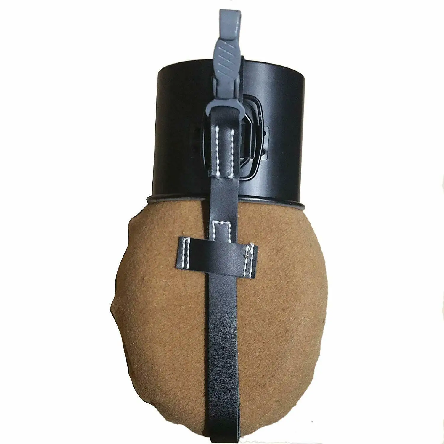 tomwang2012.WWII WW2 GERMAN ARMY WH HEER ELITE WATER BOTTLE CANTEEN MILITARY COLLECTION WAR REENACTMENTS full-size BROWN COVER
