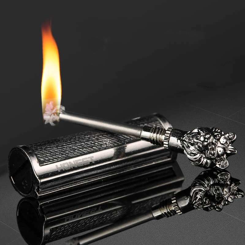 10X PERMANENT METAL MATCH BOX LIGHTER INSTANT SMOKERS CAMPING FLINT FIRE STARTER 