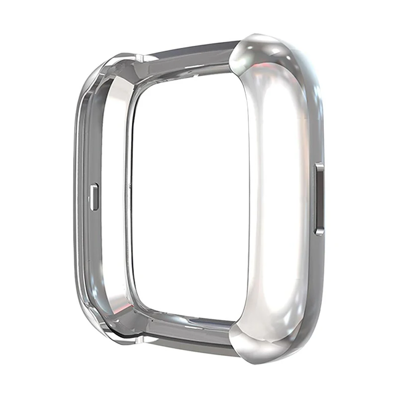 360 3D защитный чехол для экрана для Fitbit Versa 2, защитный чехол, подходит для bit Versa2, браслет, Смарт-часы, аксессуары для защиты ремешка - Цвет: silver