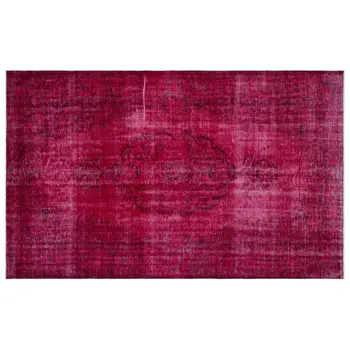 

Handmade Fuchsia Vintage Overdyed Turkish Area Rug 183x286 Cm-6'0''X9'5''
