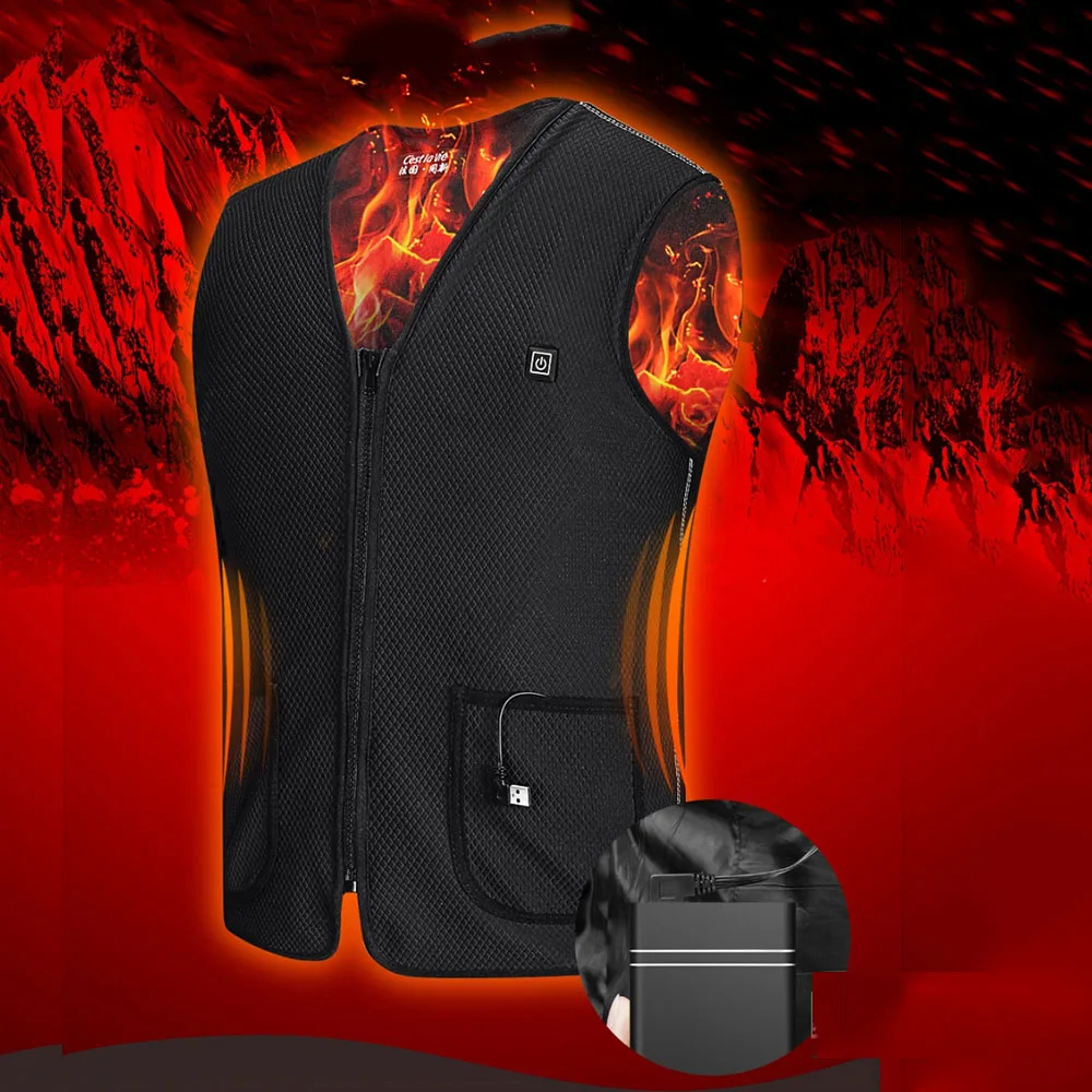 

New Heating Vest Motorcycle Jacket Men Heated Vest Women USB Infrared Electric Waistcoat Thermal Clothing Winter Chaqueta Moto