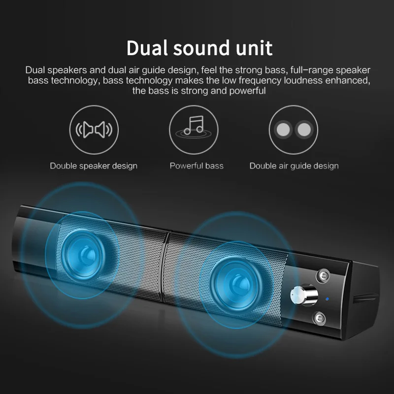Внешняя звуковая панель поддержка Bluetooth 5 0 внешний сабвуфер для компьютеров