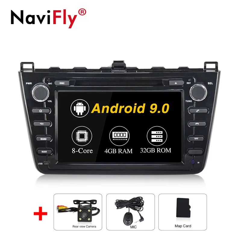 8Core Android 9,0 4+ 32G автомобиля Радио DVD плеер Автомобильный мультимедийный плеер для Mazda 6 Ruiyi Ultra 2008 2009 2010 2011 2012 gps Navi Canbus RDS - Цвет: 8Core Camera