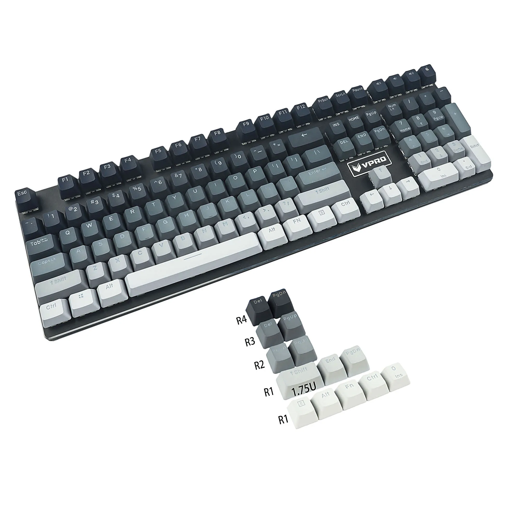 Duplo Tiro Polar Backlit Keycaps Gradiente Pbt Oem Perfil Keycap para Teclado Mecânico mx 124 Ymdk 104 87 84 68 - Imagem 5