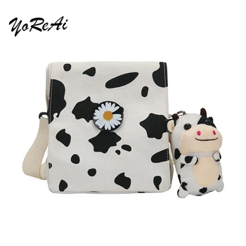 

Casual Cute Cow Pattern Women Handbags Daisy Designer Ladies Crossbody Bags Fashion Shoulder Messenger Bags For Women 2020 Purse
