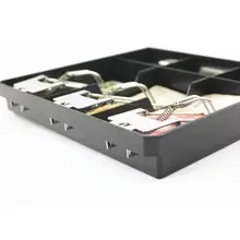 6 сетки черный пластик Монета коробка для хранения денег банкнот лоток Органайзер с 3 съемными металлическими зажимами L41E