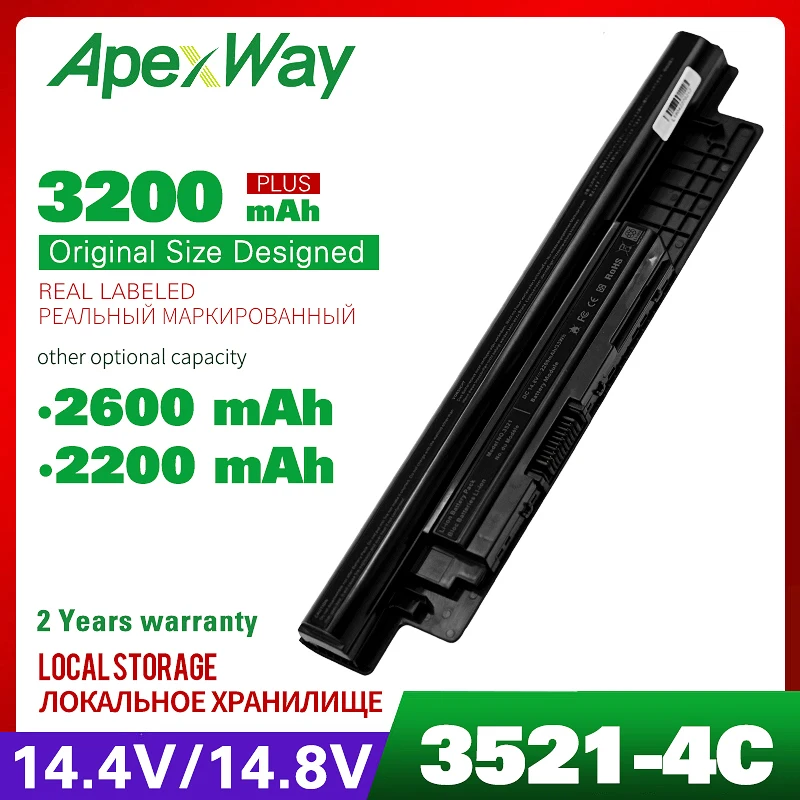 Apexway 14 4 В батарея для Dell W6XNM TT5W V1YJ7 V8VNT VR7HM X29KD 4WY7C 68DTP 9K1VP 0MF69 XCMRD Inspiron 14R 15 15R 17 |