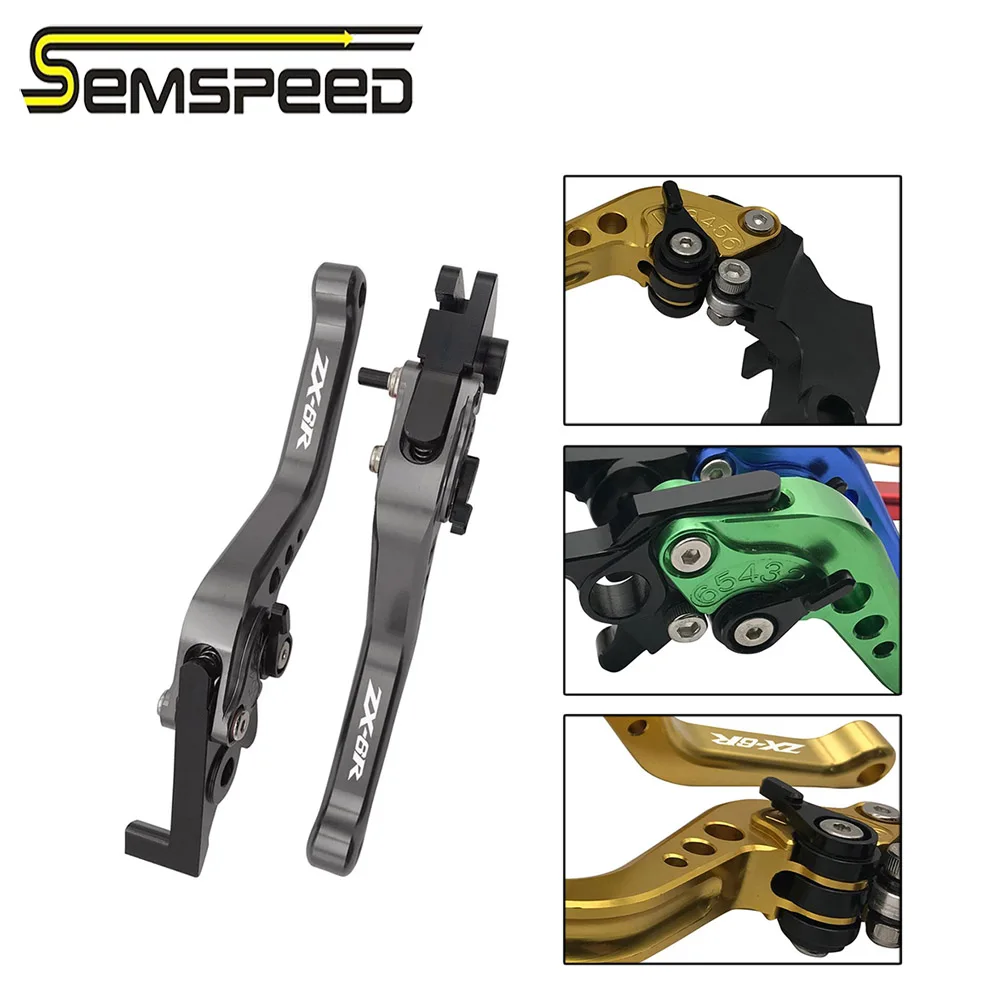 Короткий рычаг сцепления тормоза SEMSPEED с логотипом ZX 6R 19 20 для мотоцикла CNC Kawasaki Ninja