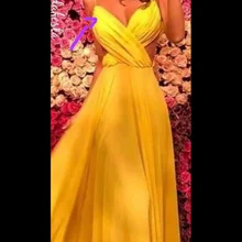 Новое поступление, Сексуальное желтое вечернее платье с v-образным вырезом на заказ, официальное длинное вечернее платье
