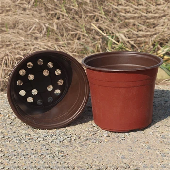 

Plastic Flower Pot Garden Nursery Flowerpot Seedlings Planter Container 10 Pcs