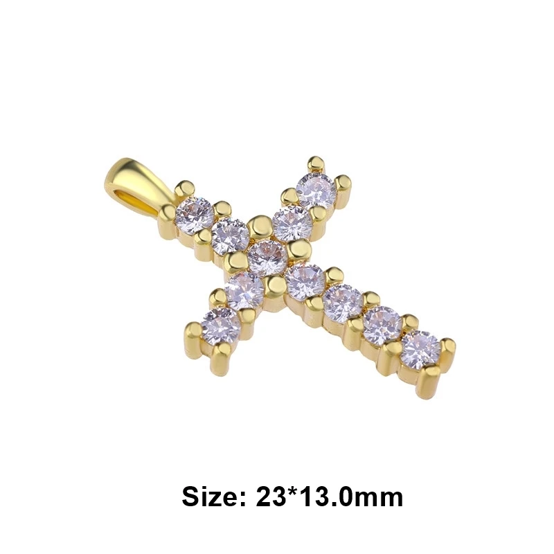 Gold Juya Micro Pave Циркон Религиозная Христианская подвеска в форме Креста для ручной работы Иисуса христианского браслеты Изготовление ювелирных ожерелий - Окраска металла: Gold