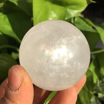 

Clear OPTICAL CALCITE with RAINBOWS Sweet Iceland Spar Crystal Sphere Ball