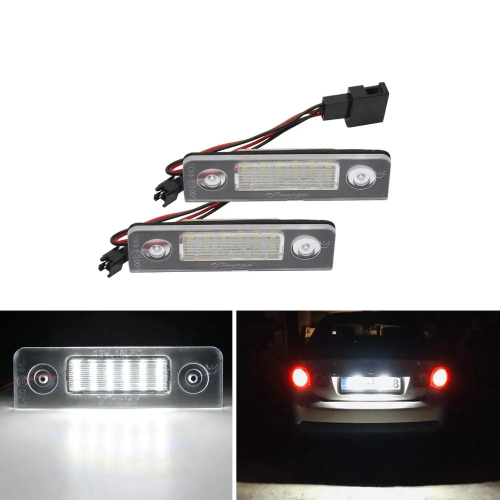 

18# high quality SMD LED White Canbus Error Free LED License Plate Light for Skoda Octavia Roomster 5J Auto Warning Lamp
