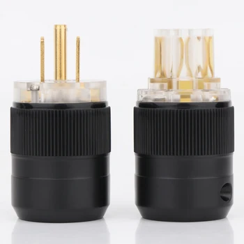 

Gold Plated Transparent US AC Power Plug Hifi IEC Female Connector DIY Power Cable