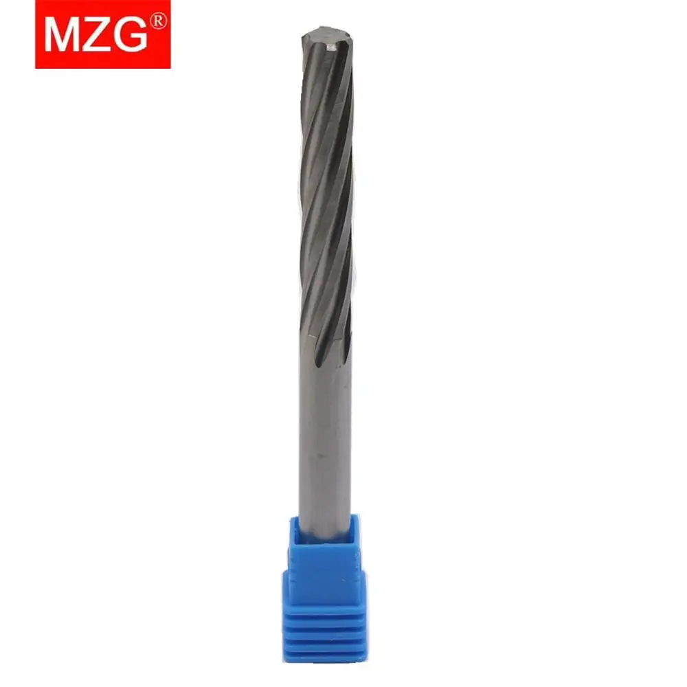 MZG 1PCS HRC55 6 Flute Spiral Flute CNC 4 5 6 8 12 mm Lathe Machining Carbide Milling Tungsten Steel Milling Cutter Reamer