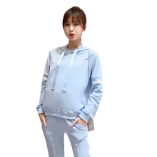 Верхние Леггинсы для беременных, комплекты футболок с длинными рукавами, весенняя одежда для беременных, осенняя спортивная одежда C879
