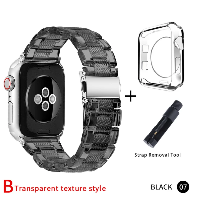 Newest Strap for Apple Watch Band Series SE 7 6543 Transparent for Iwatch bracelet 38 41 45 40mm 42mm 44mm Watchband accessories black