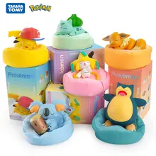 

Pokemon Genuine Starry Dream Series Pikachu Bulbasaur Jirachi Eevee Komala Snorlax Anime Figures With Plush Base Model Dolls Toy