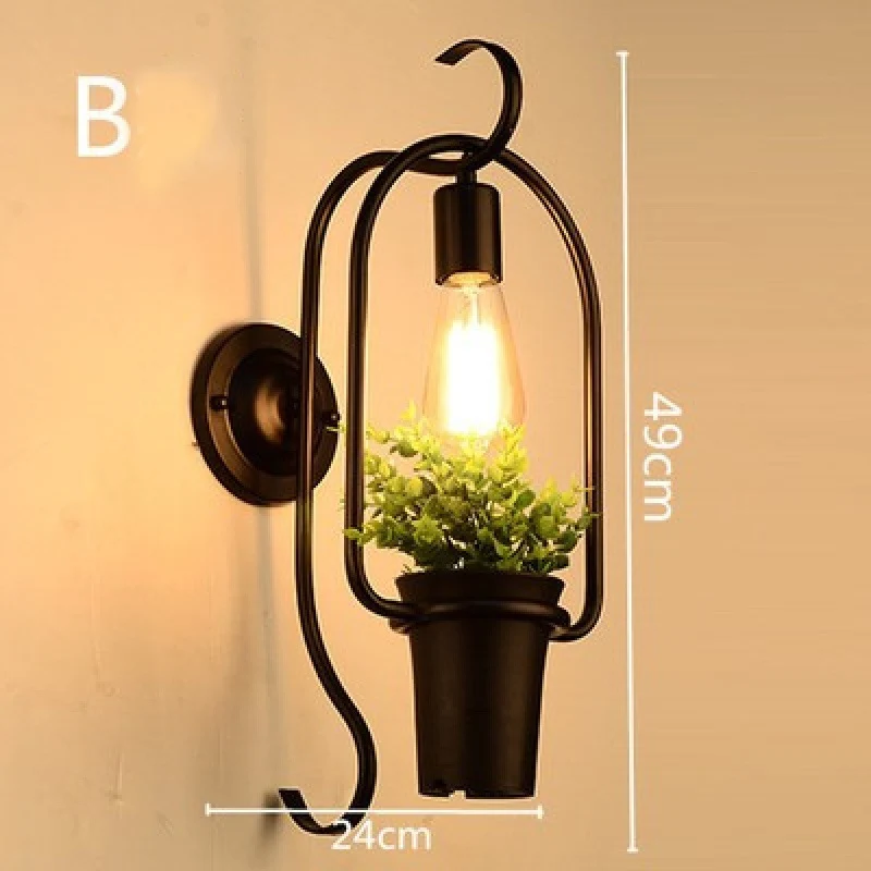 

Nordic Plant Wall Lamp Led Wall Sconce Flowers Metal Lights for Living Room Restaurant Cafe Kitchen Indoor Light Fixtures Decor