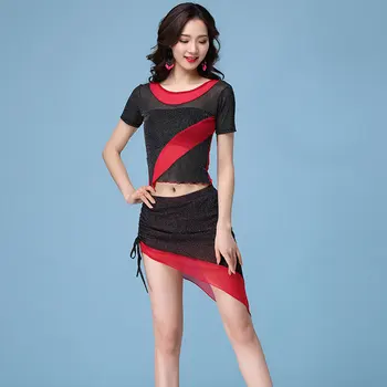 

Belly Dance Practice Clothes New 2020 Spring And Summer Silver Silk Stitching Set Performance Clothing Practice Clothes