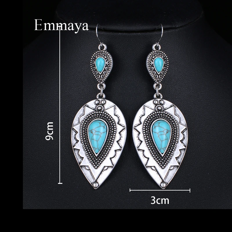 Emmaya изящный подарок для женщин в классическом стиле со светло-голубым камнем Очаровательная серьга ювелирные готические Украшенные Серьги-гвоздики