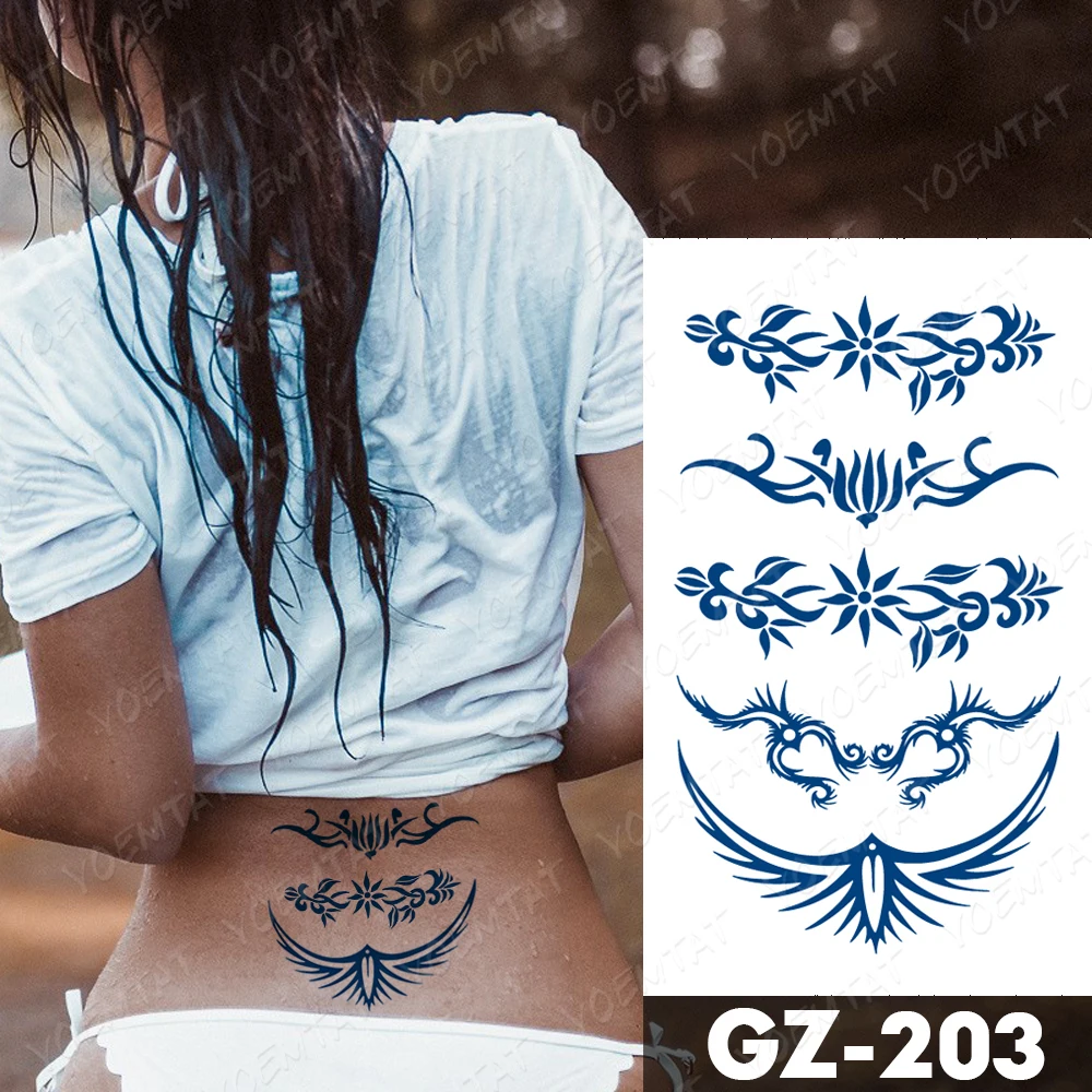 Juice Lasting Ink Tattoos Body Art Waterproof Temporary Tattoo Sticker  Maori Mermaid Tatoo Arm Fake Dolphin tiger Tatto Women - AliExpress, image size:1000x1000