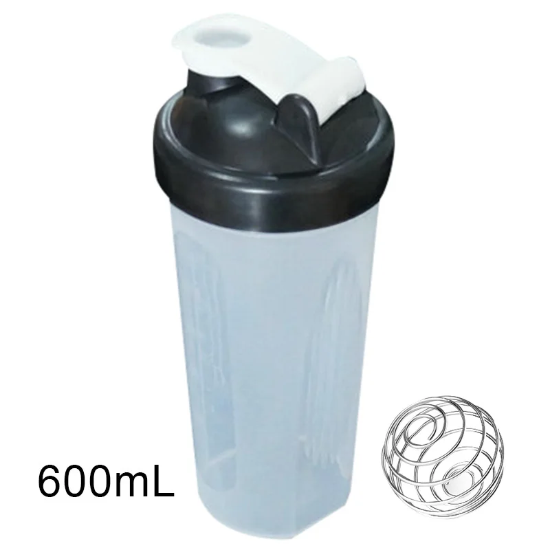 

400/600ml Protein Powder Mixing Cup Sealed Leakproof Shake Bottle with Stirring Ball FK88
