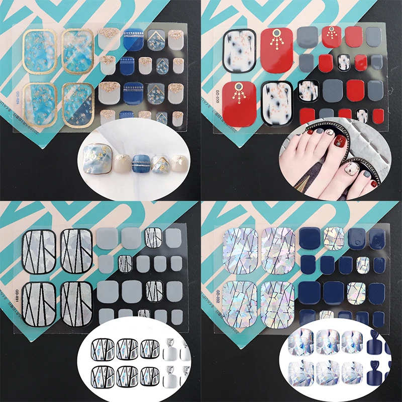 

Korean Style Nail Sticker Nail Wraps Mixed Styles Full Cover Nail Vinyls Decals Decorations DIY