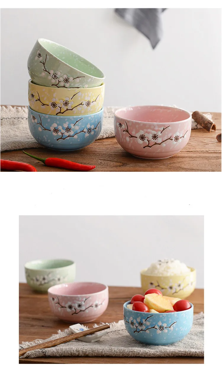 Japanese tableware ceramic bowl home eating noodles couples small rice bowl children noodles large bowl student soup bowl