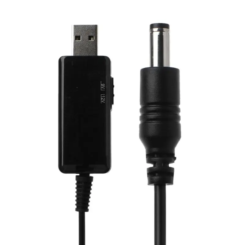 USB DC 5 В до 9 в 12 В 2,1x5,5 мм 3,5x1,35 мм Мужской повышающий Кабель-адаптер с вольтметром для маршрутизатора Светодиодная лента D08A