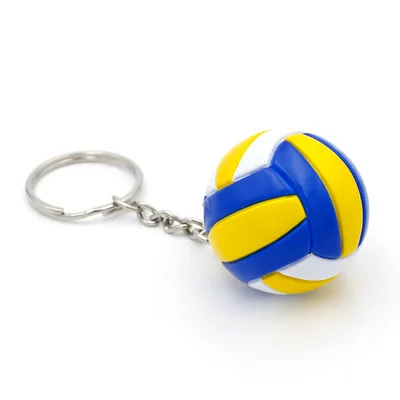 Poof Keychains Mini PVC Volleyball Keychain Sport Key Chain Gift Car Ball Key Holder Ring For Sports Team 18 