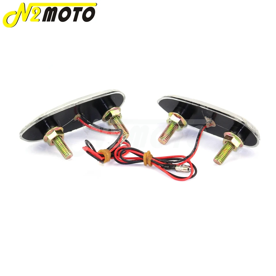 Motorcycle Front LED Amber Turn Signal Light Flush Mount Indicator