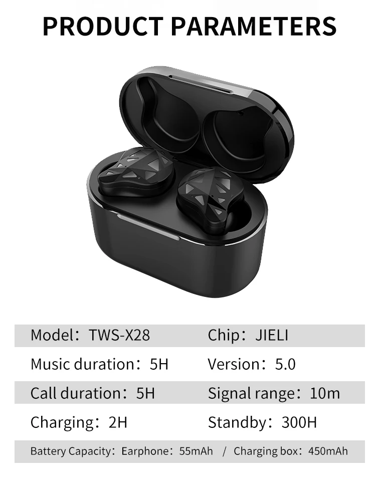 X28 TWS беспроводные наушники Airdots Bluetooth сенсорное управление Hi-Fi стерео гарнитура одиночное двойное использование шумоподавление игровые наушники