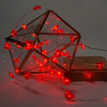 

Fairy String Lights 9.8Ft 30 LEDs Red Heart Shaped Twinkle Fairy Lights Battery Operated for Kids Bedroom Wedding Indoor Party V