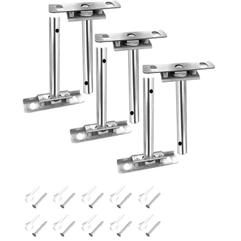 

6PCS 3 inch Stainless Steel Floating Brackets Low Profile Shelves Concealable DIY Mount Blind Shelf Support Brackets