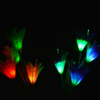 

Lily Flower Solar Colorful LED Light Garden Lawn Patio Yard Decorative Lamp navidading bachelorette party xmas elk decor