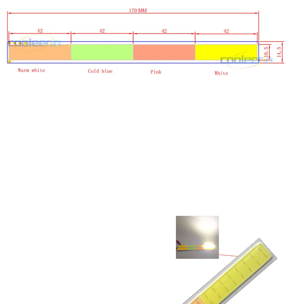 dc 12v cob led light bulb 4 colors led lamp lighting 17cm (1)