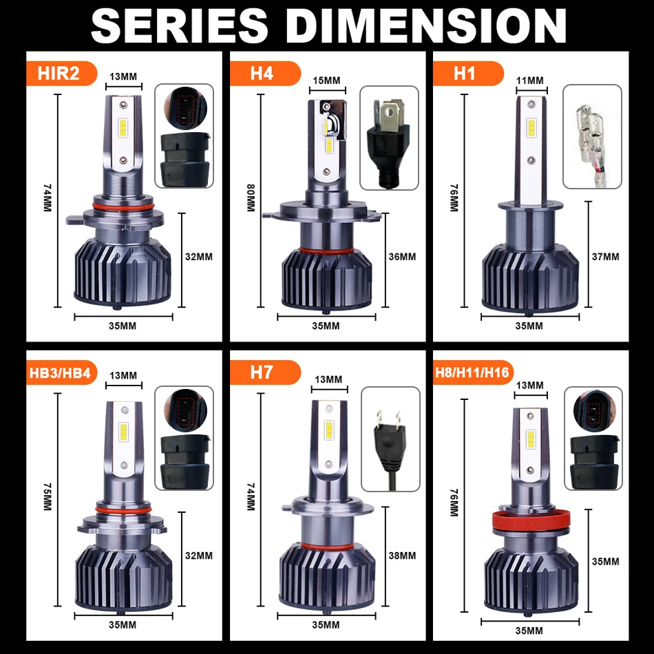 Osram LED H7 Car Lamps H4 H8 H11 LED Bulbs 9005 HB3 9006 HB4 Fog Light  6000K Auto 12V 50W Tuning Car Universal Turbo Super PTF