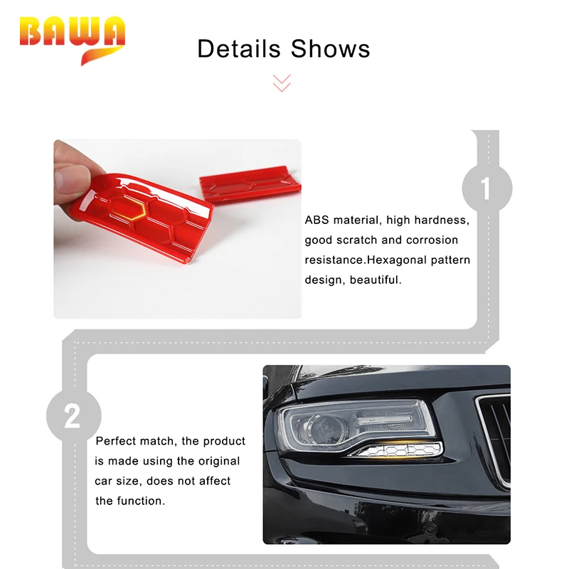 BAWA ABS крышка передней фары для очистки Отделка Декоративные наклейки Jeep Grand Cherokee
