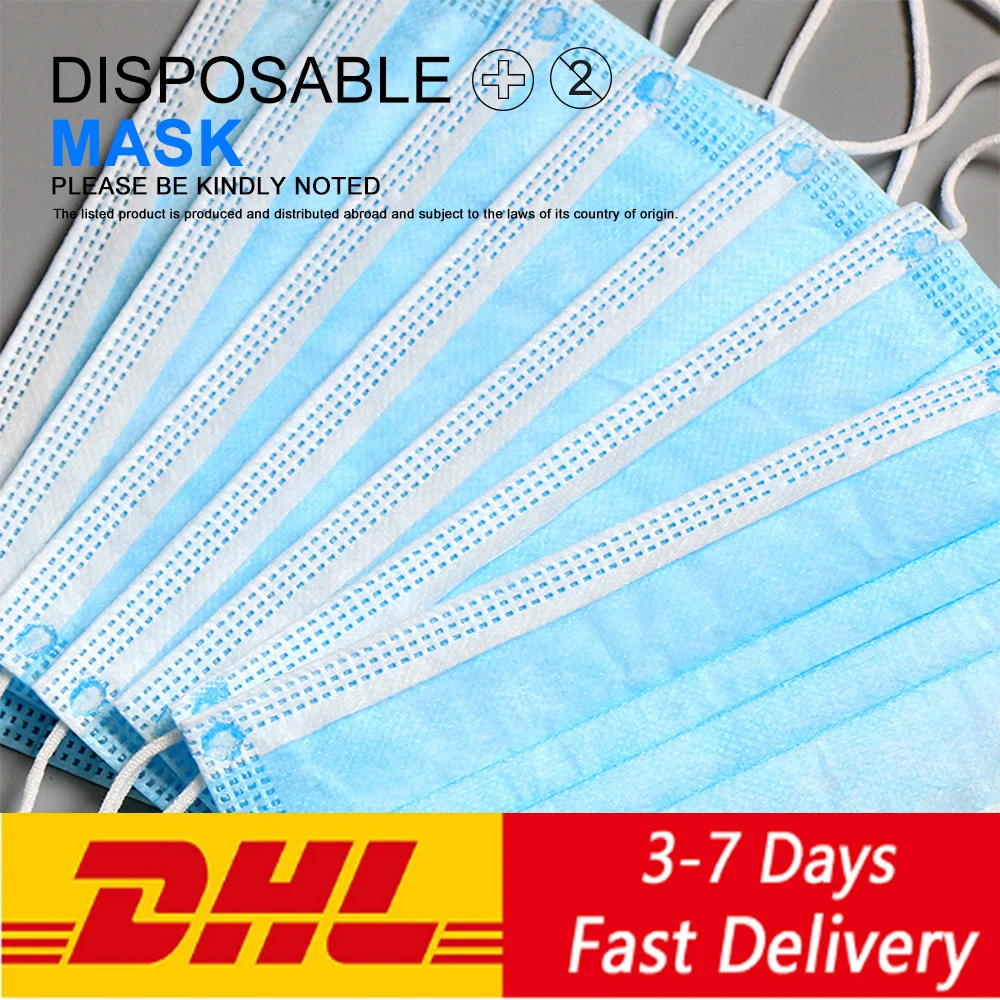 

3 Layer Anti Dust Mask Prevent saliva droplets Dustproof Facial Protective Cover Masks Face Mounth 20 50 100pcs