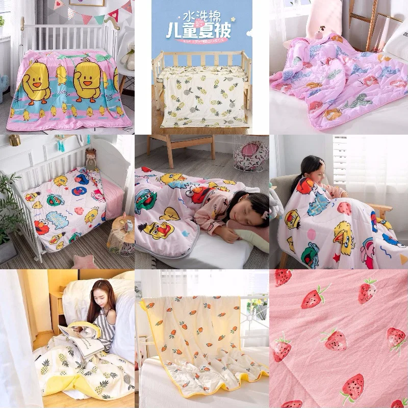 

Washed Cotton Children Quilt Kindergarten Lunch Stroller Small Blanket Summer Blanket Machine Washable Children's Quilt